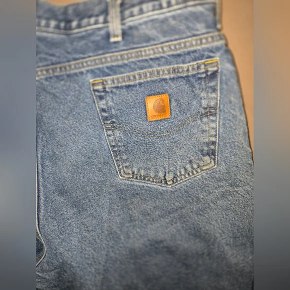 Vintage Carhartt B172 DST Flannel Lined Relaxed Fit Denim Jeans 38x32 - Picture 4 of 5